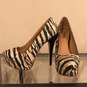 Charlotte Russe Zebra Cork heels